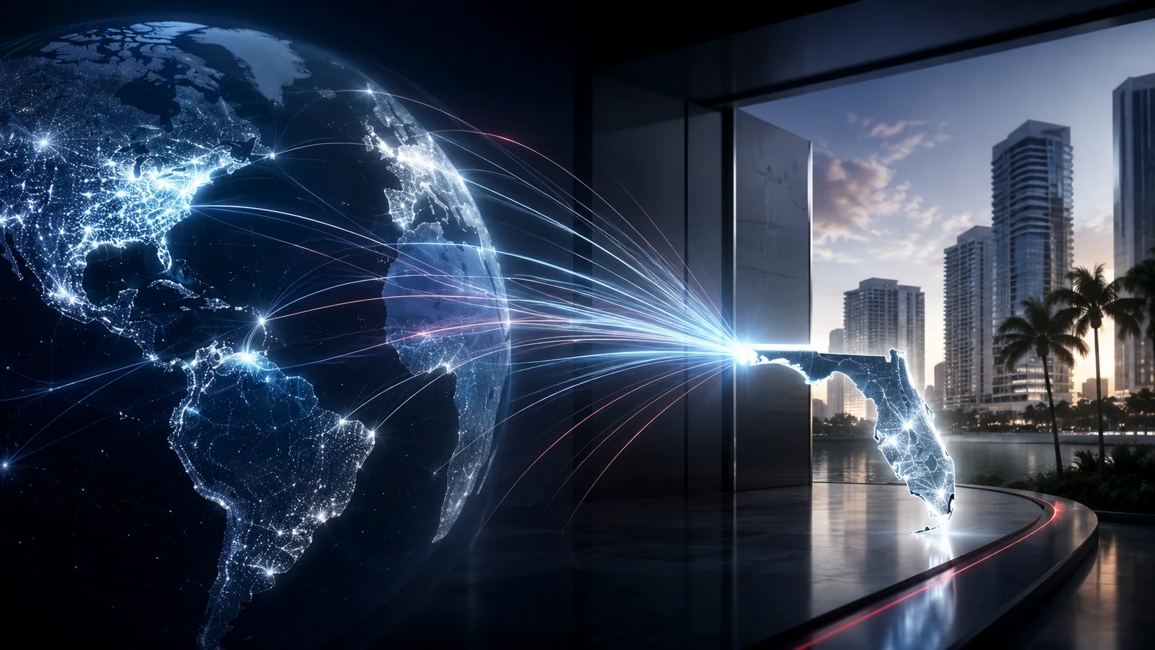 International business connections converging on Florida as a company establishes an operating presence in the state.